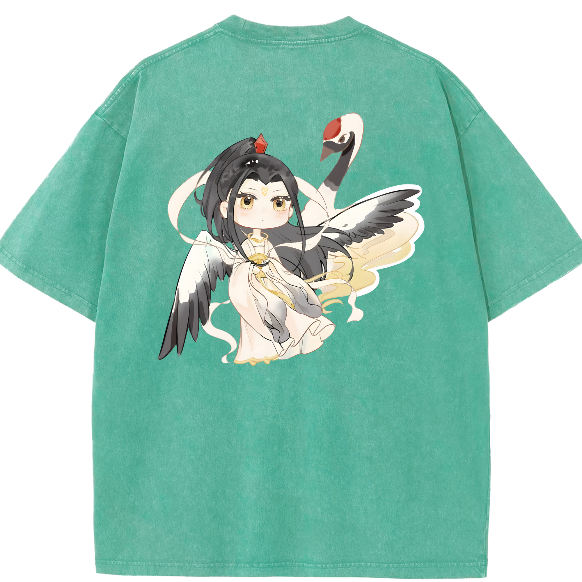 （画像用） Ne Zha 2 ナタ 魔童の大暴れ 綿100% ヴィンテージ風 半袖Tシャツ（背面プリント）
